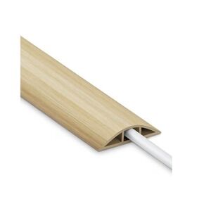 IZEOY PVC Floor Cord Cover 4ft White Maple Wood Cable Protector with Adhesive